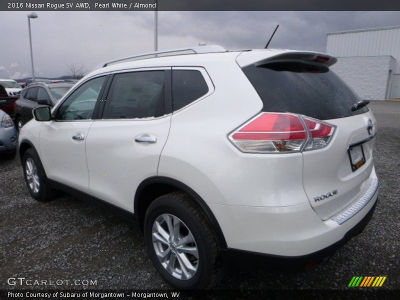 Pearl White / Almond 2016 Nissan Rogue SV AWD