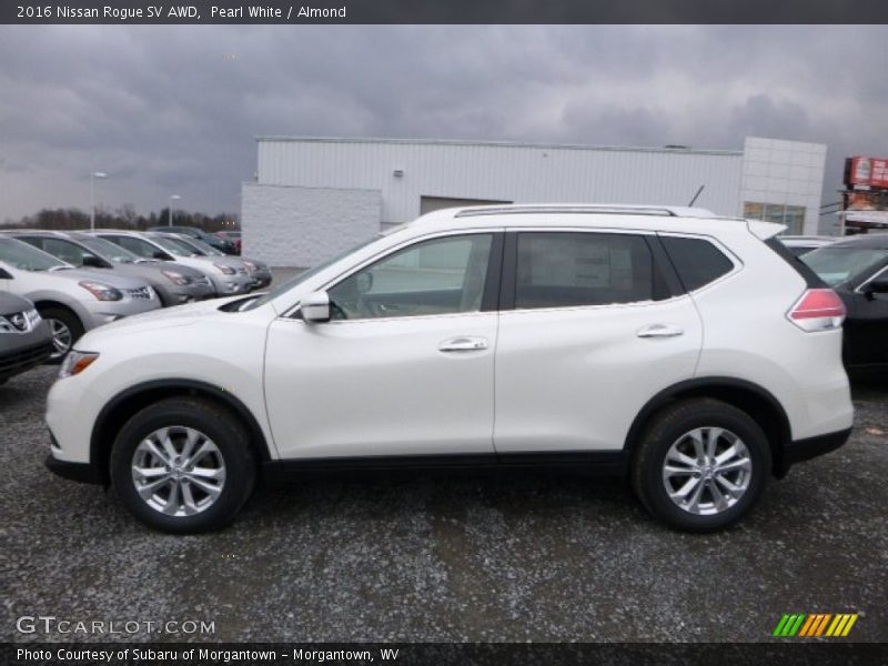 Pearl White / Almond 2016 Nissan Rogue SV AWD