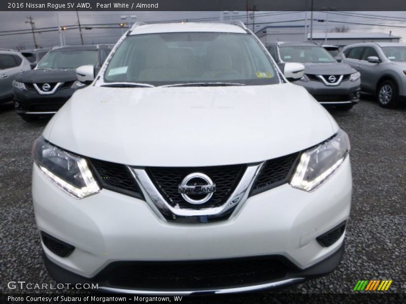 Pearl White / Almond 2016 Nissan Rogue SV AWD