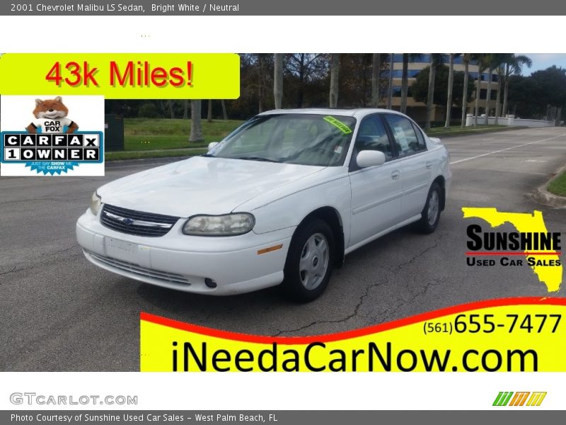 Bright White / Neutral 2001 Chevrolet Malibu LS Sedan