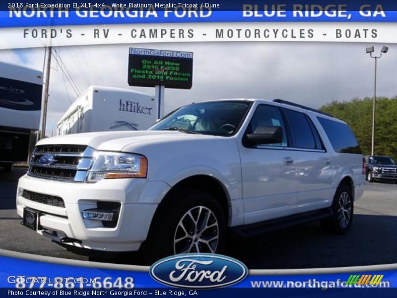 White Platinum Metallic Tricoat / Dune 2016 Ford Expedition EL XLT 4x4