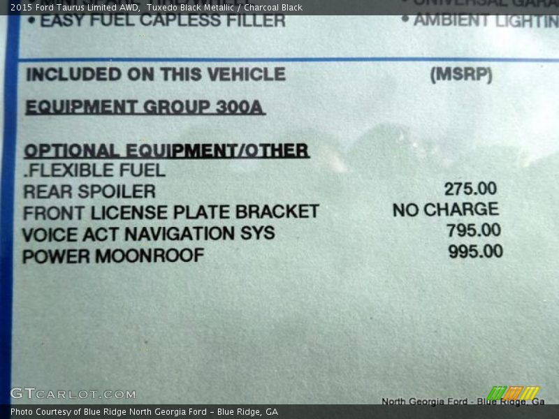 Tuxedo Black Metallic / Charcoal Black 2015 Ford Taurus Limited AWD