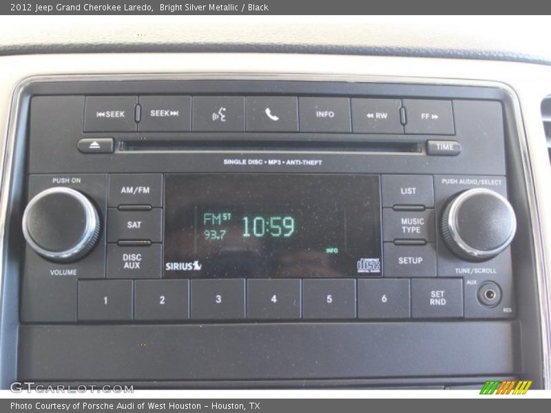 Bright Silver Metallic / Black 2012 Jeep Grand Cherokee Laredo