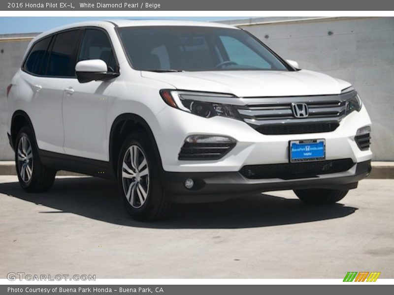 White Diamond Pearl / Beige 2016 Honda Pilot EX-L