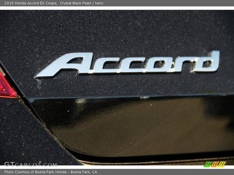 Crystal Black Pearl / Ivory 2016 Honda Accord EX Coupe