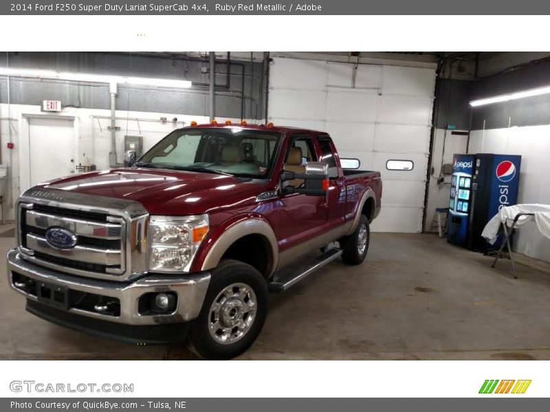 Ruby Red Metallic / Adobe 2014 Ford F250 Super Duty Lariat SuperCab 4x4