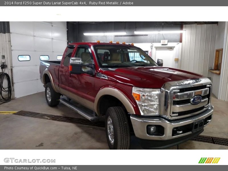 Ruby Red Metallic / Adobe 2014 Ford F250 Super Duty Lariat SuperCab 4x4