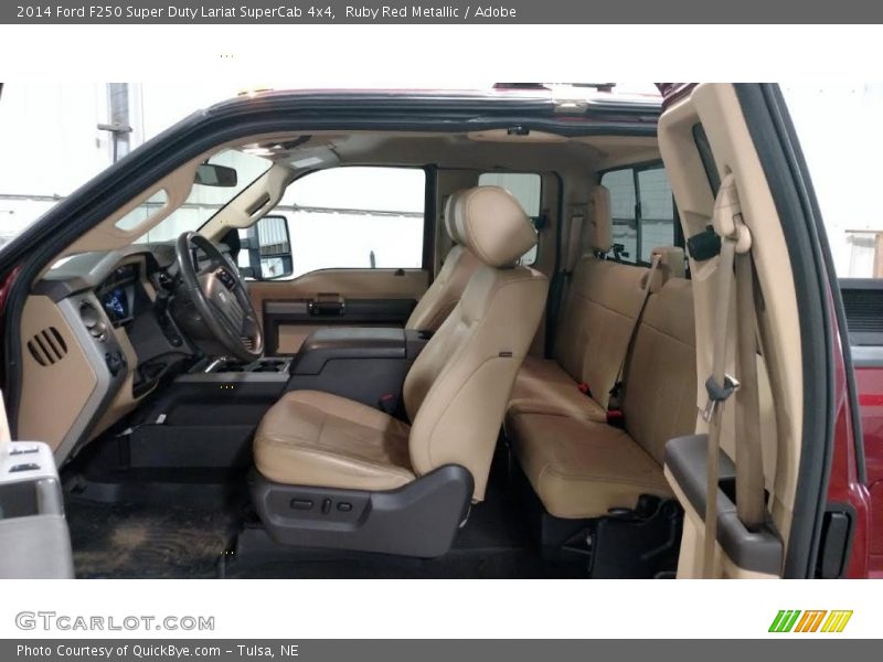 Ruby Red Metallic / Adobe 2014 Ford F250 Super Duty Lariat SuperCab 4x4