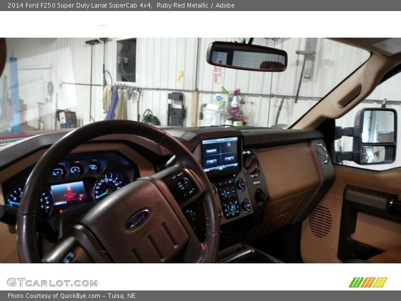 Ruby Red Metallic / Adobe 2014 Ford F250 Super Duty Lariat SuperCab 4x4