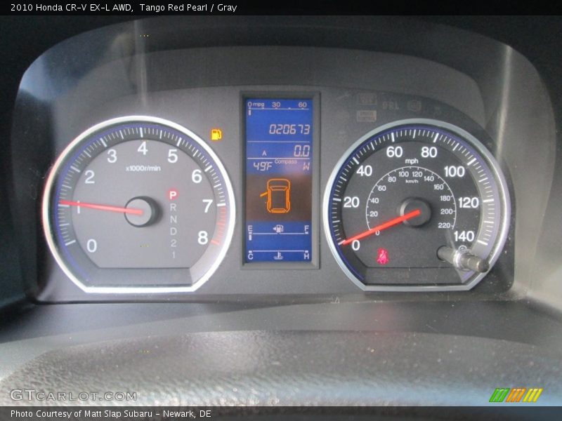 Tango Red Pearl / Gray 2010 Honda CR-V EX-L AWD