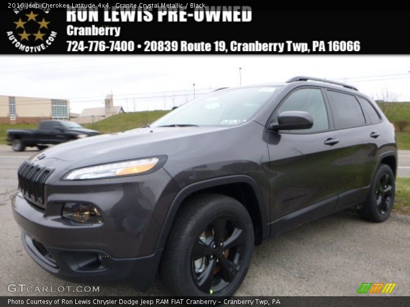 Granite Crystal Metallic / Black 2016 Jeep Cherokee Latitude 4x4