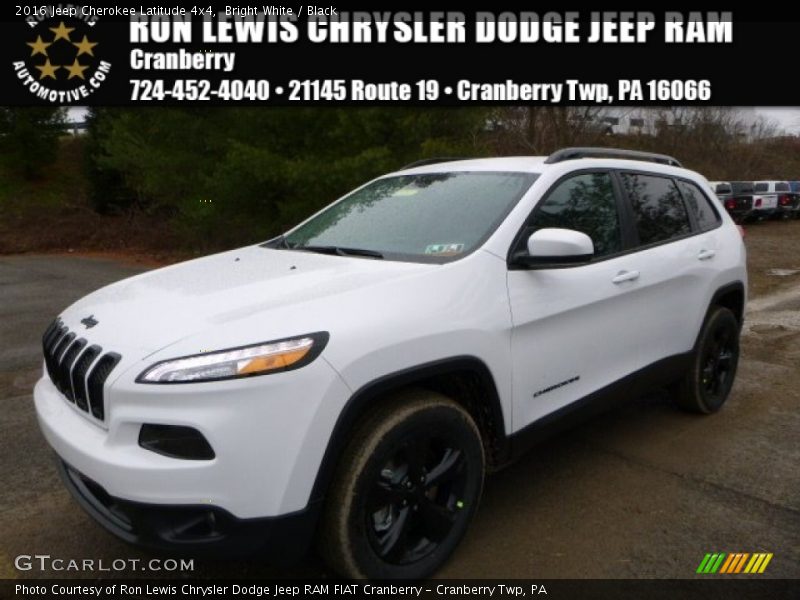 Bright White / Black 2016 Jeep Cherokee Latitude 4x4