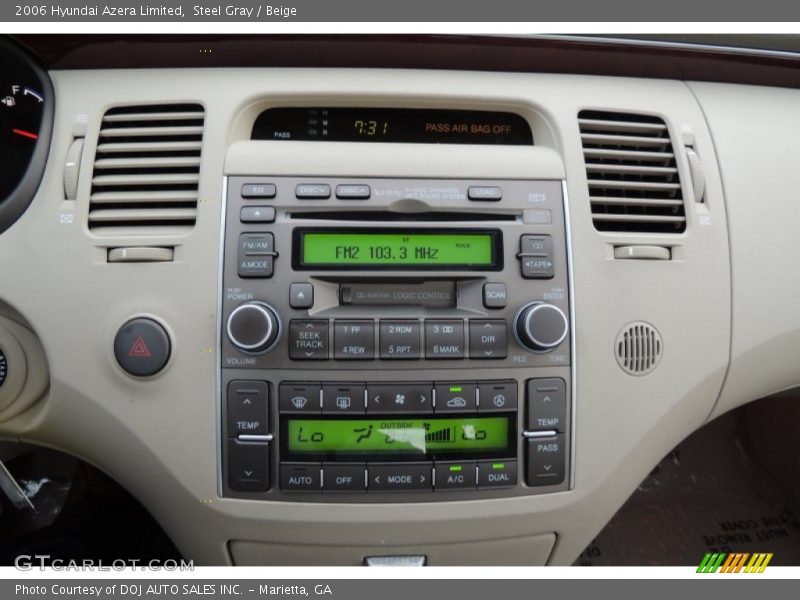 Steel Gray / Beige 2006 Hyundai Azera Limited