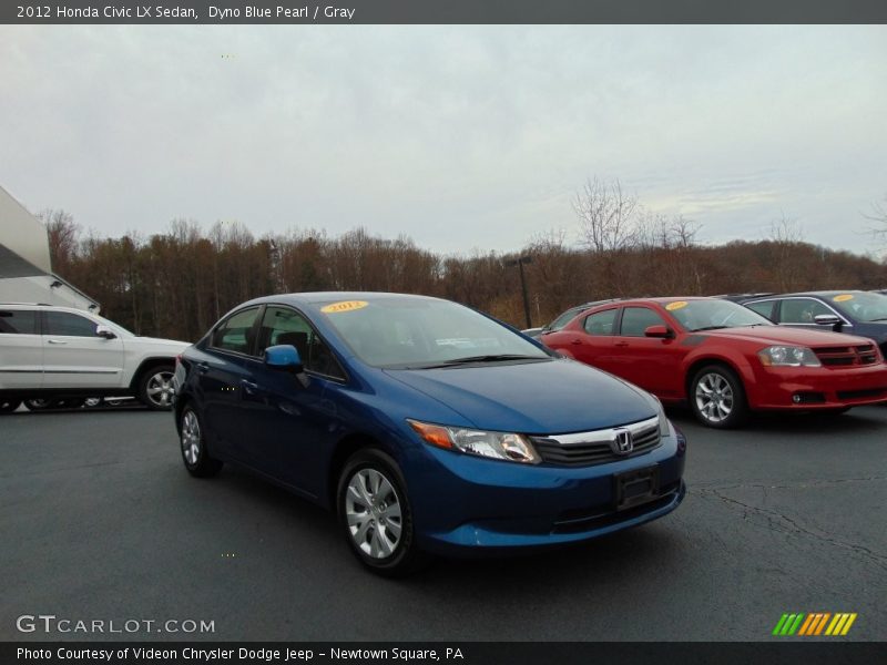Dyno Blue Pearl / Gray 2012 Honda Civic LX Sedan