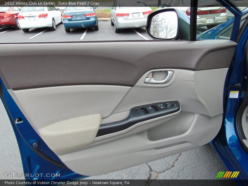 Dyno Blue Pearl / Gray 2012 Honda Civic LX Sedan