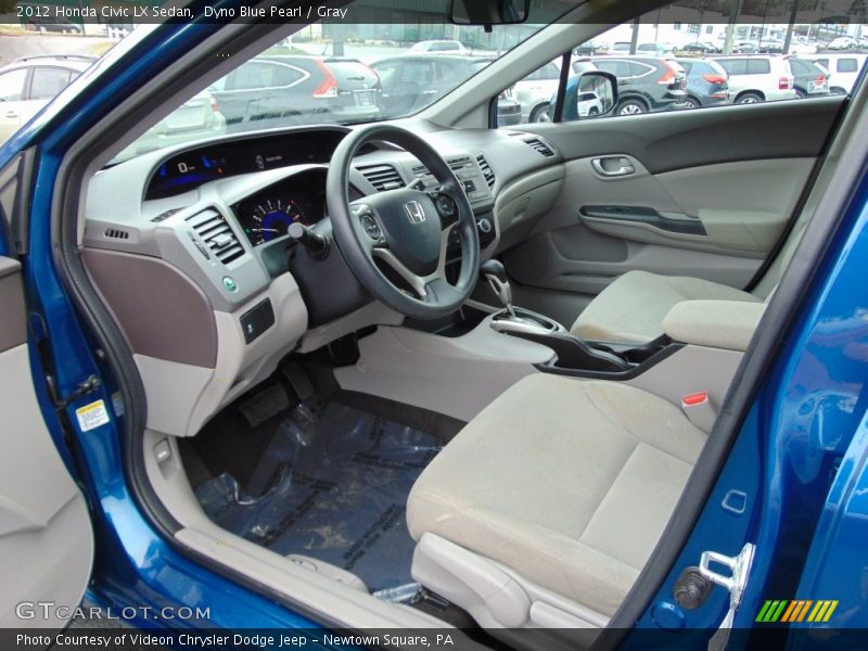 Dyno Blue Pearl / Gray 2012 Honda Civic LX Sedan