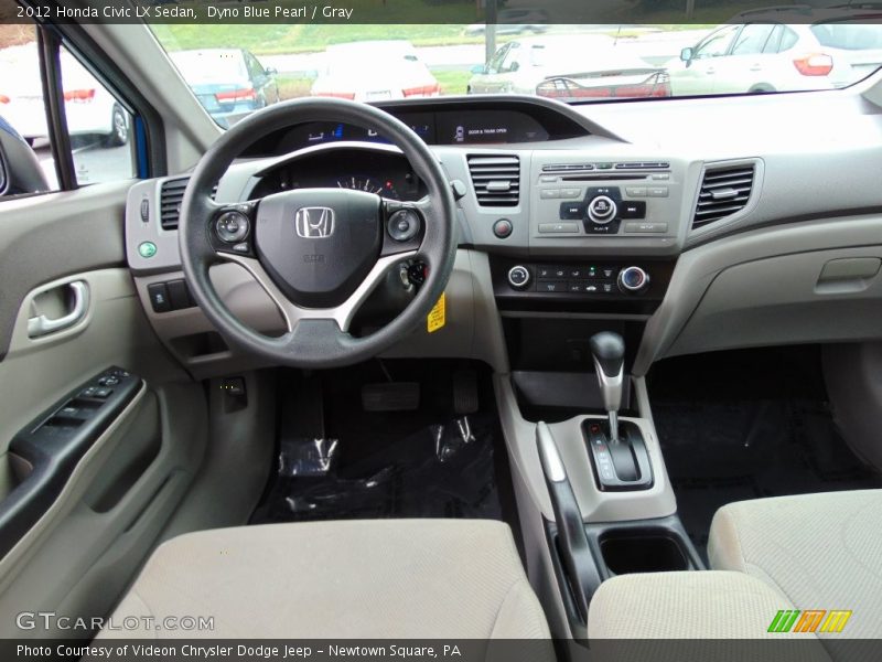 Dyno Blue Pearl / Gray 2012 Honda Civic LX Sedan