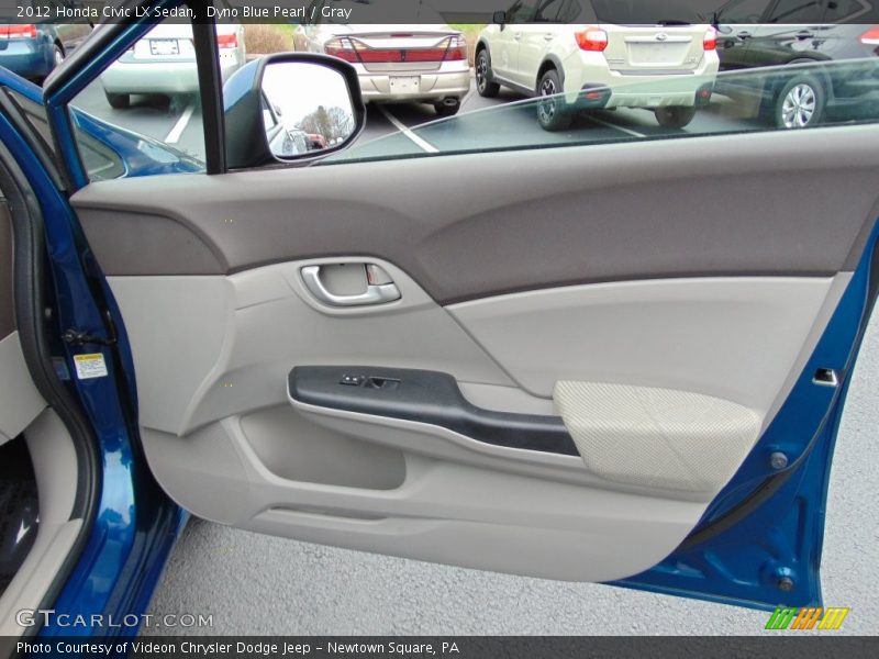 Dyno Blue Pearl / Gray 2012 Honda Civic LX Sedan