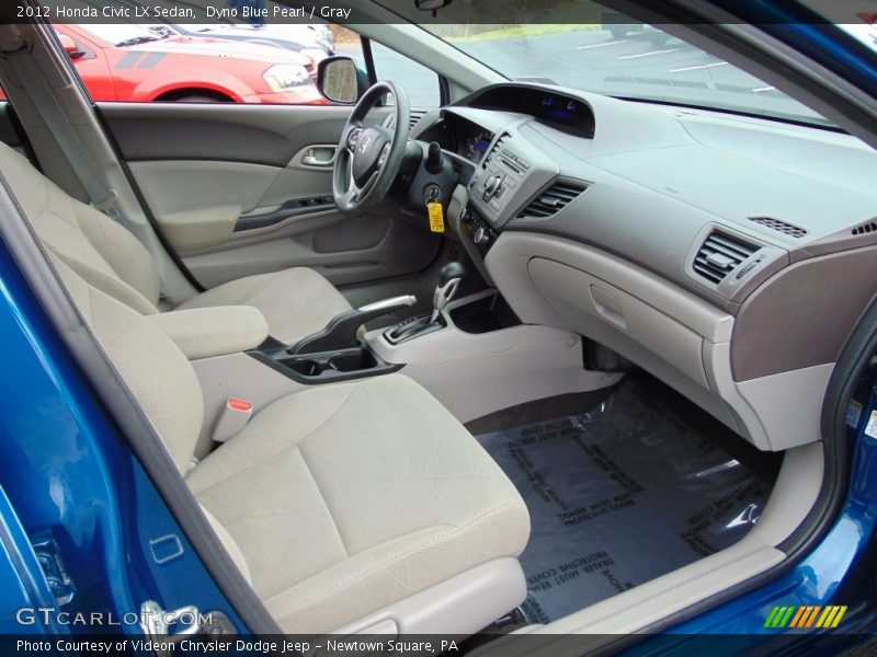 Dyno Blue Pearl / Gray 2012 Honda Civic LX Sedan