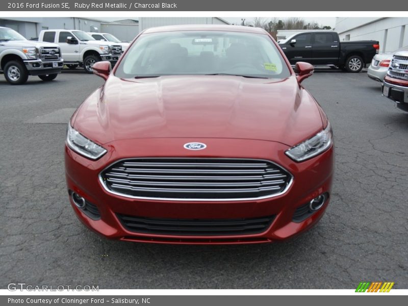 Ruby Red Metallic / Charcoal Black 2016 Ford Fusion SE