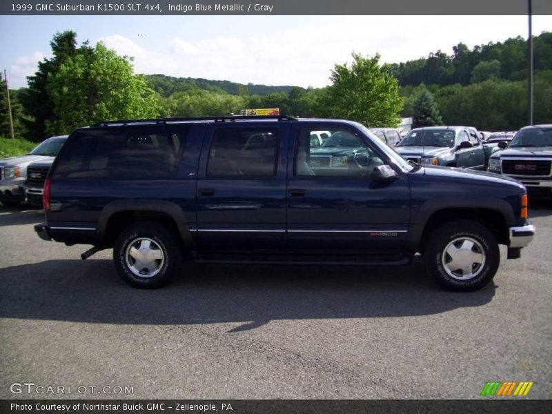 Indigo Blue Metallic / Gray 1999 GMC Suburban K1500 SLT 4x4