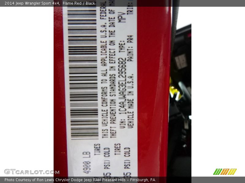 Flame Red / Black 2014 Jeep Wrangler Sport 4x4