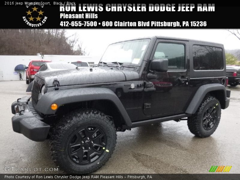 Black / Black 2016 Jeep Wrangler Sport