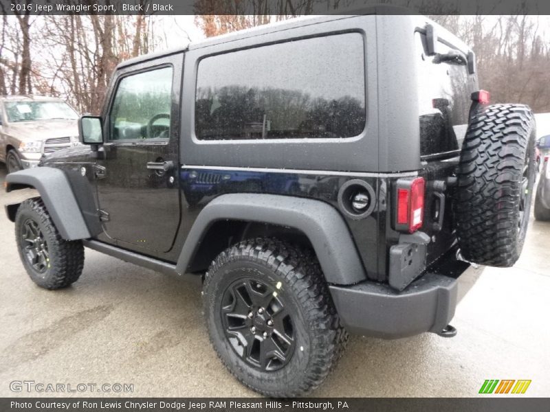 Black / Black 2016 Jeep Wrangler Sport