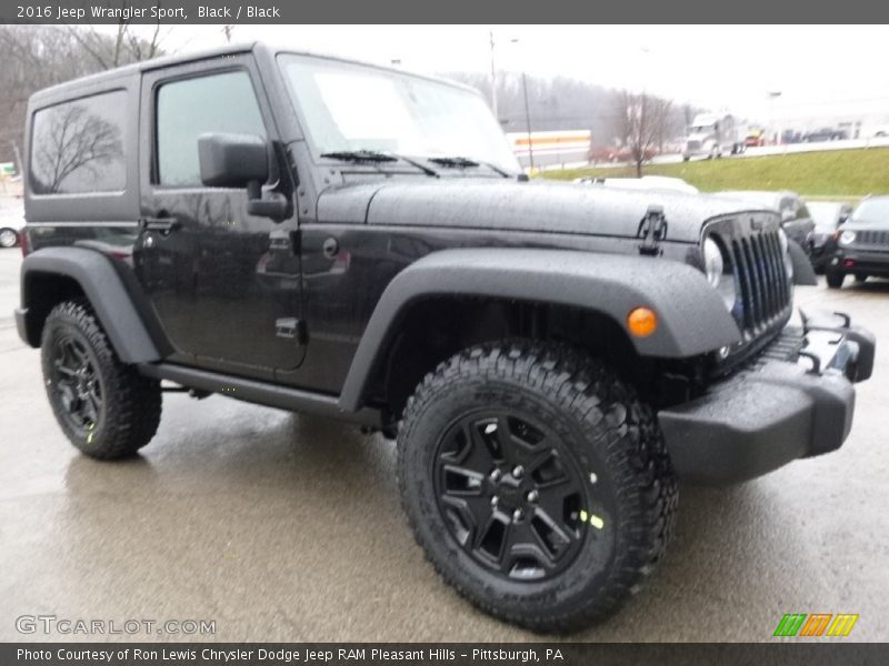 Black / Black 2016 Jeep Wrangler Sport