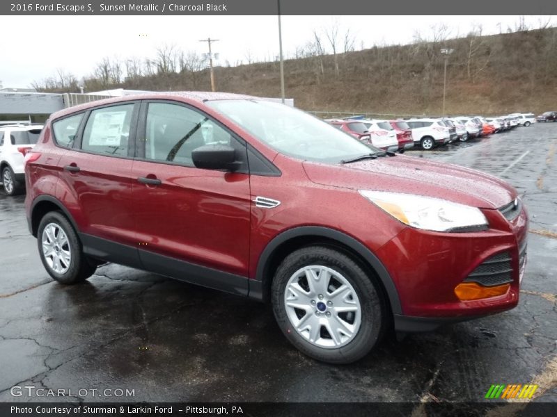 Sunset Metallic / Charcoal Black 2016 Ford Escape S
