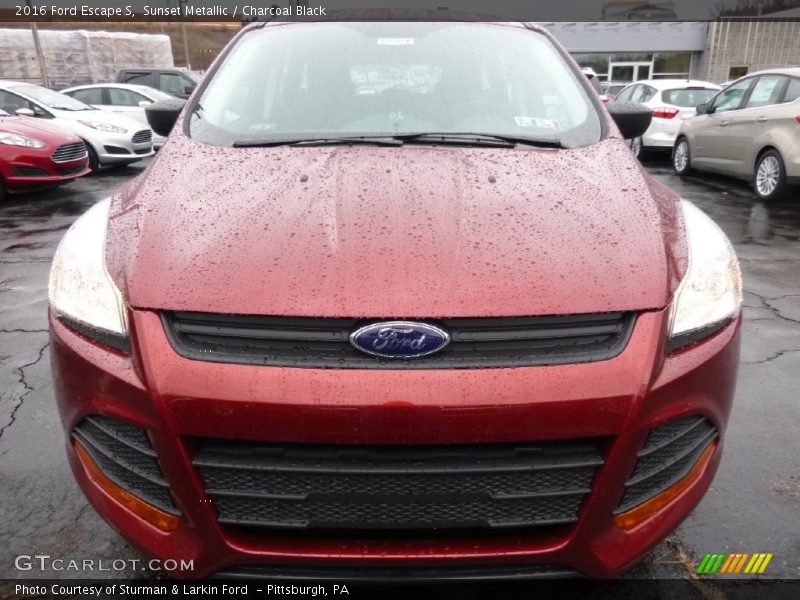 Sunset Metallic / Charcoal Black 2016 Ford Escape S