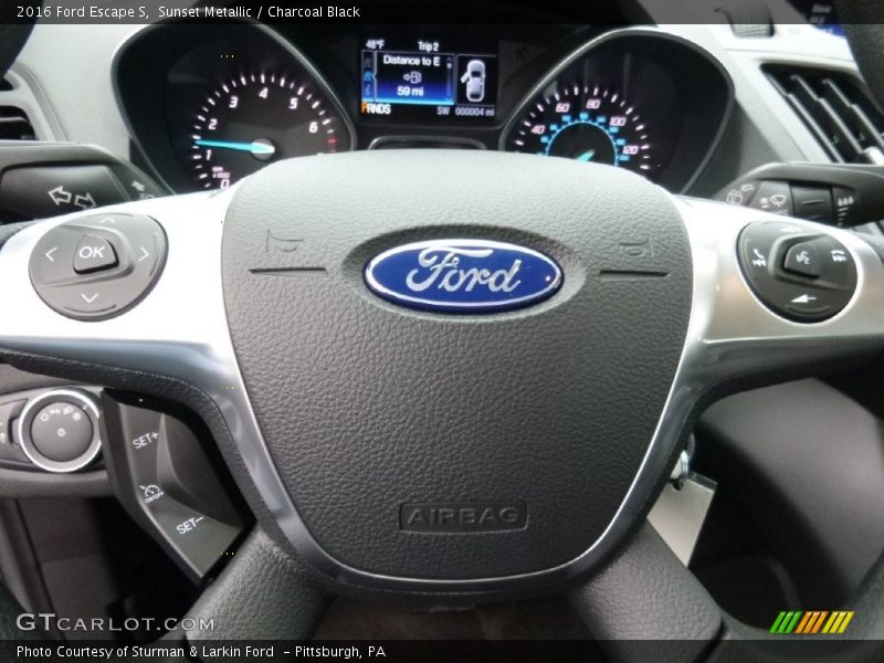 Sunset Metallic / Charcoal Black 2016 Ford Escape S