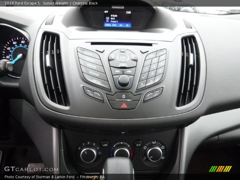 Sunset Metallic / Charcoal Black 2016 Ford Escape S