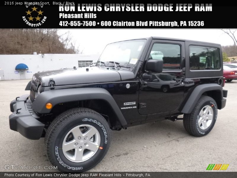 Black / Black 2016 Jeep Wrangler Sport