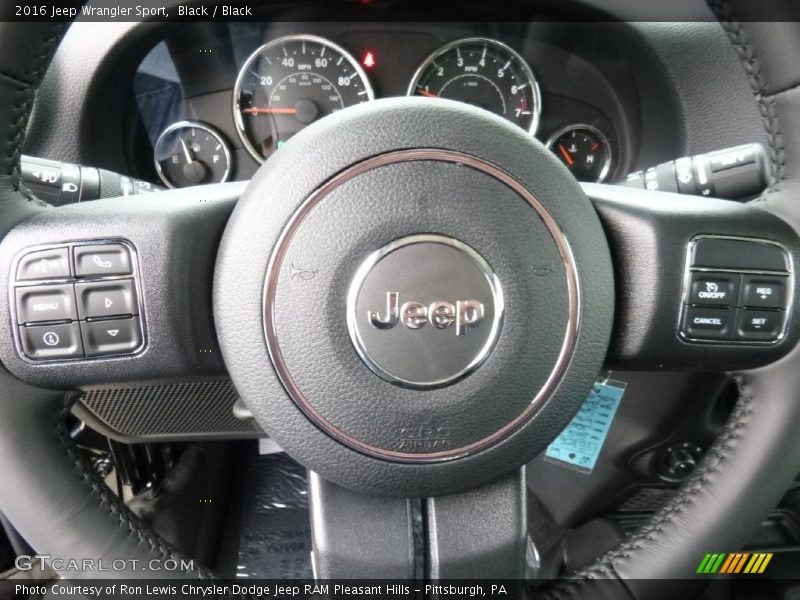 Black / Black 2016 Jeep Wrangler Sport