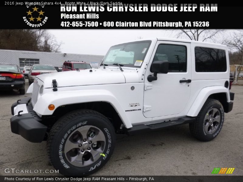 Bright White / Black/Dark Saddle 2016 Jeep Wrangler Sahara 4x4