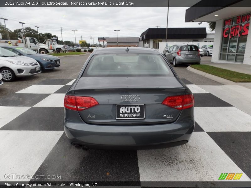 Monsoon Gray Metallic / Light Gray 2012 Audi A4 2.0T quattro Sedan