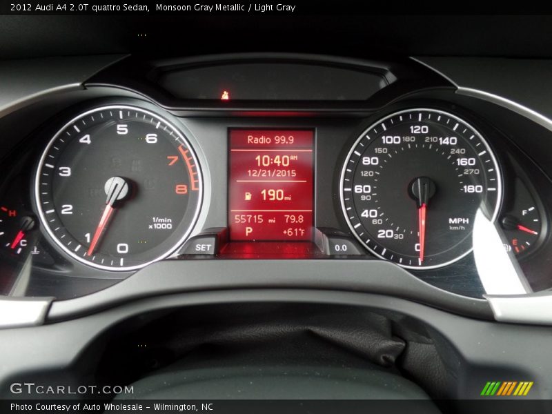 Monsoon Gray Metallic / Light Gray 2012 Audi A4 2.0T quattro Sedan
