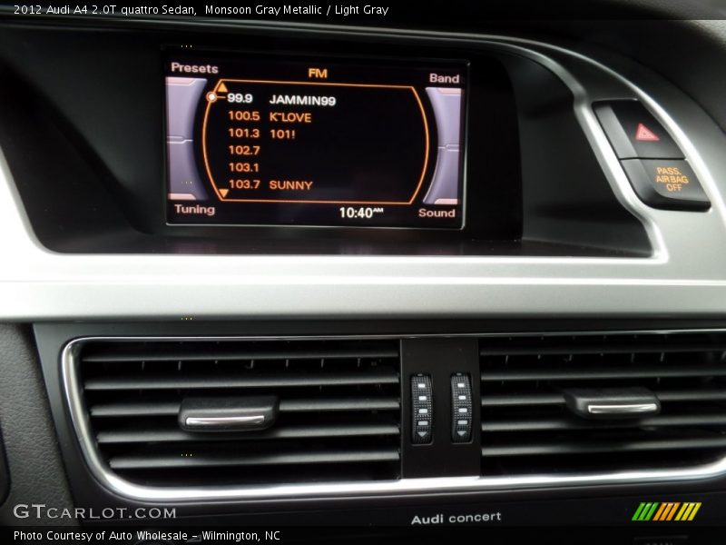 Monsoon Gray Metallic / Light Gray 2012 Audi A4 2.0T quattro Sedan