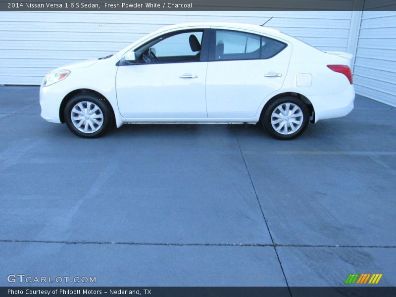 Fresh Powder White / Charcoal 2014 Nissan Versa 1.6 S Sedan