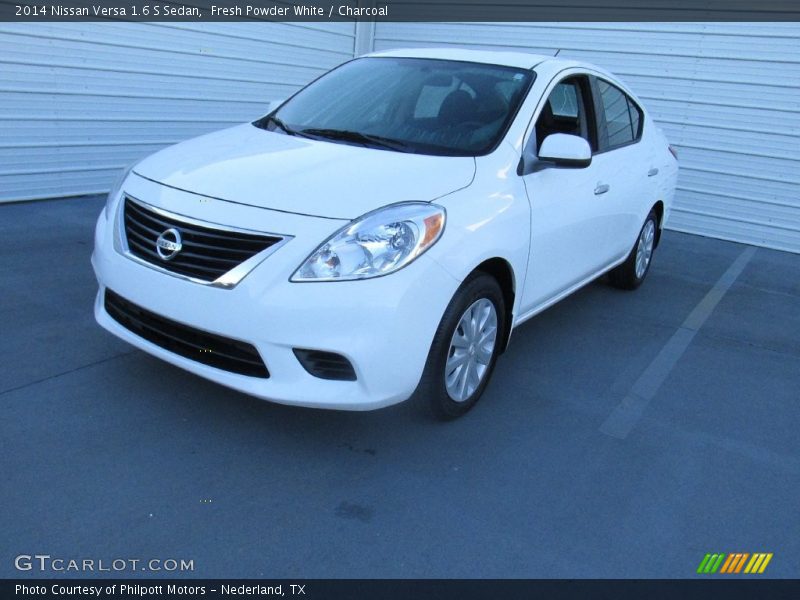 Fresh Powder White / Charcoal 2014 Nissan Versa 1.6 S Sedan