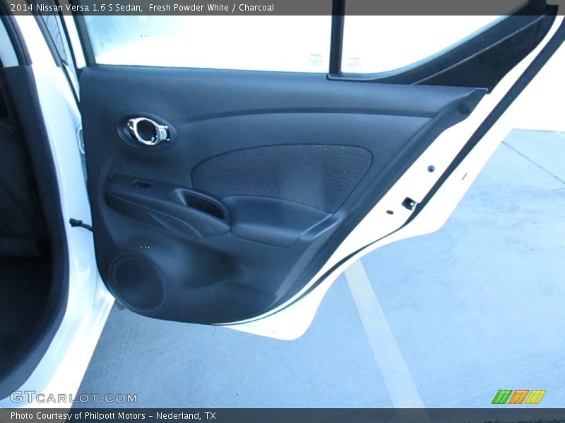 Fresh Powder White / Charcoal 2014 Nissan Versa 1.6 S Sedan