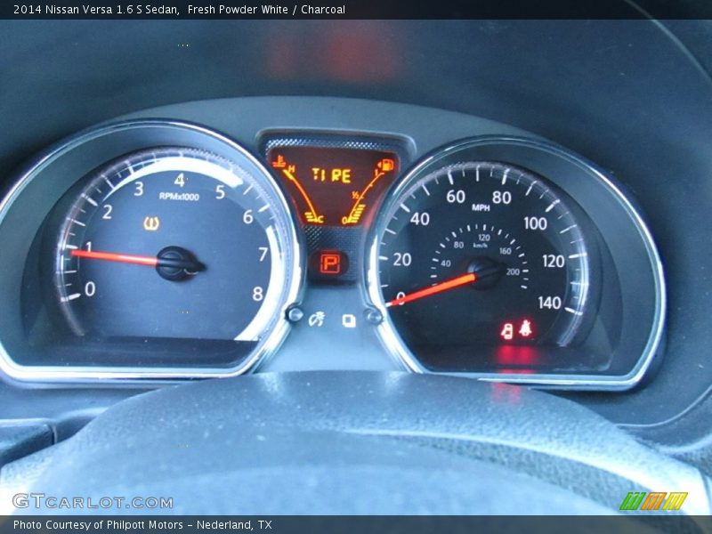 Fresh Powder White / Charcoal 2014 Nissan Versa 1.6 S Sedan