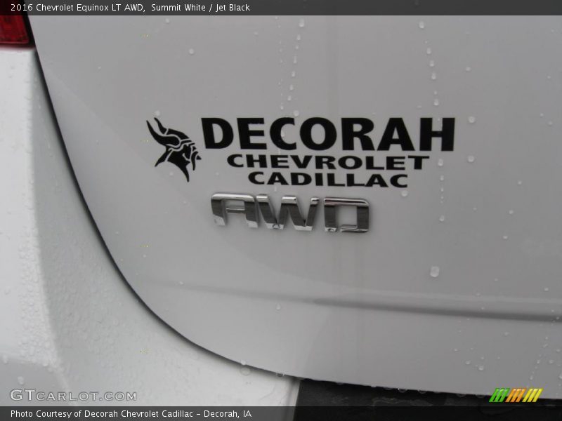 Summit White / Jet Black 2016 Chevrolet Equinox LT AWD