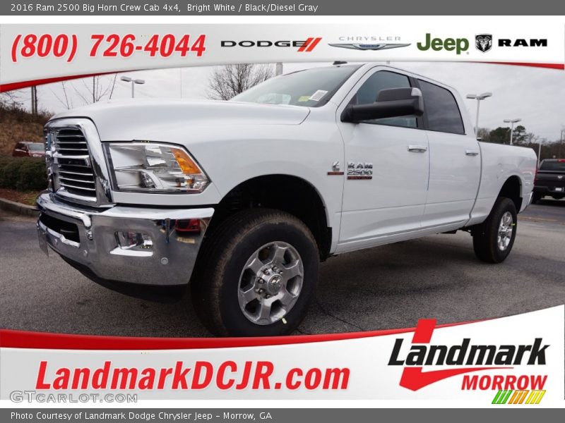 Bright White / Black/Diesel Gray 2016 Ram 2500 Big Horn Crew Cab 4x4