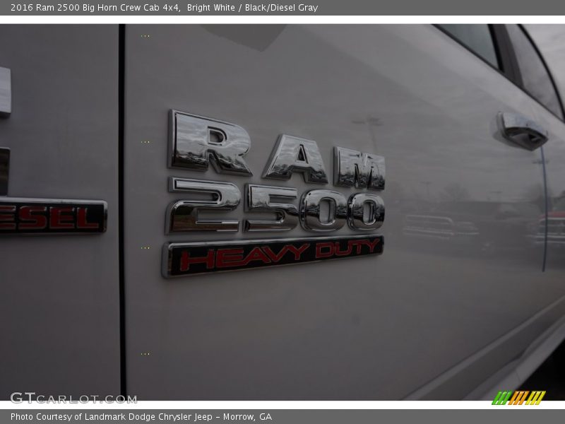 Bright White / Black/Diesel Gray 2016 Ram 2500 Big Horn Crew Cab 4x4