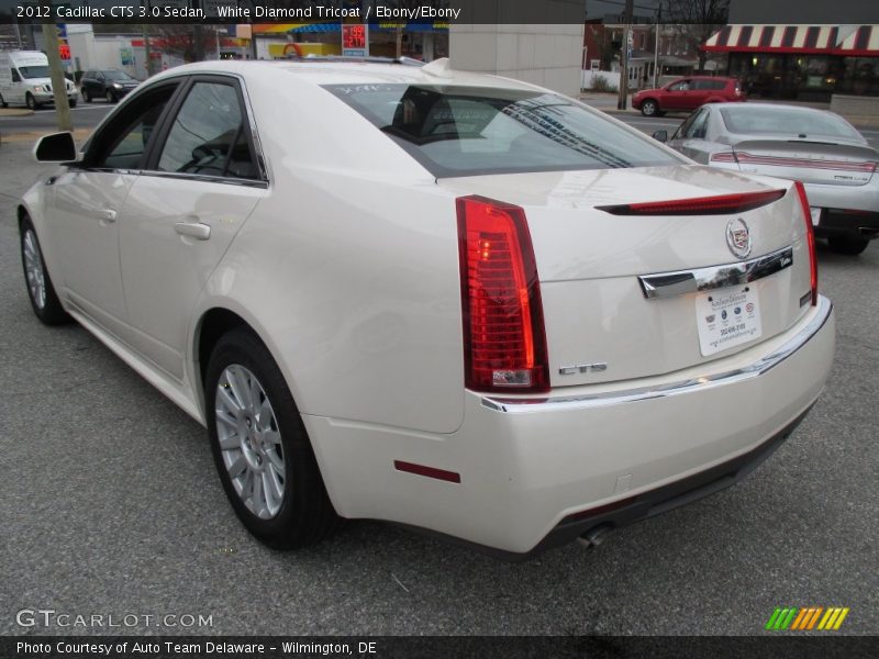 White Diamond Tricoat / Ebony/Ebony 2012 Cadillac CTS 3.0 Sedan