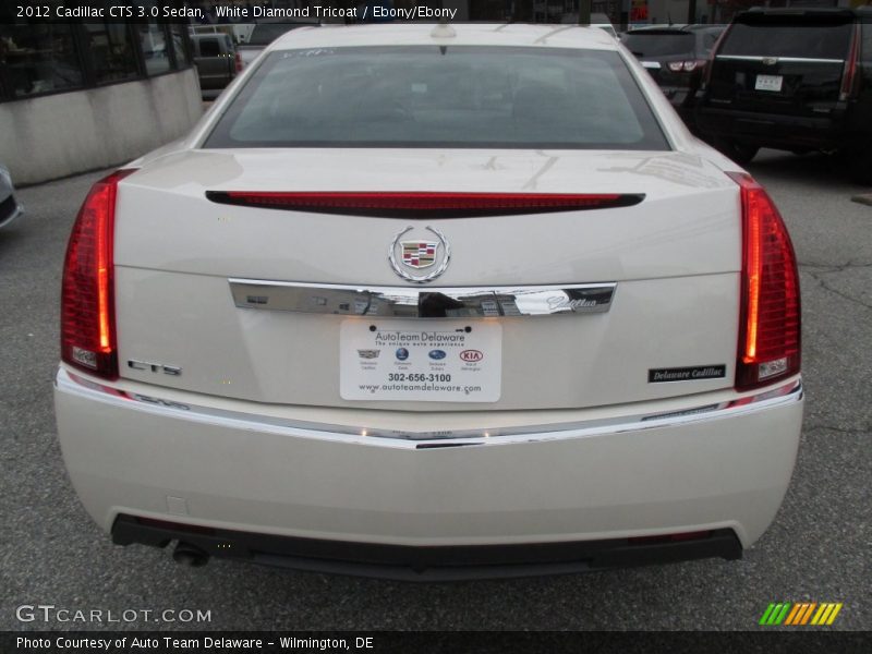 White Diamond Tricoat / Ebony/Ebony 2012 Cadillac CTS 3.0 Sedan