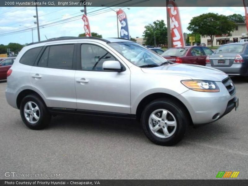 Bright Silver / Gray 2008 Hyundai Santa Fe GLS