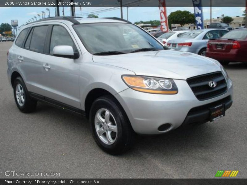 Bright Silver / Gray 2008 Hyundai Santa Fe GLS